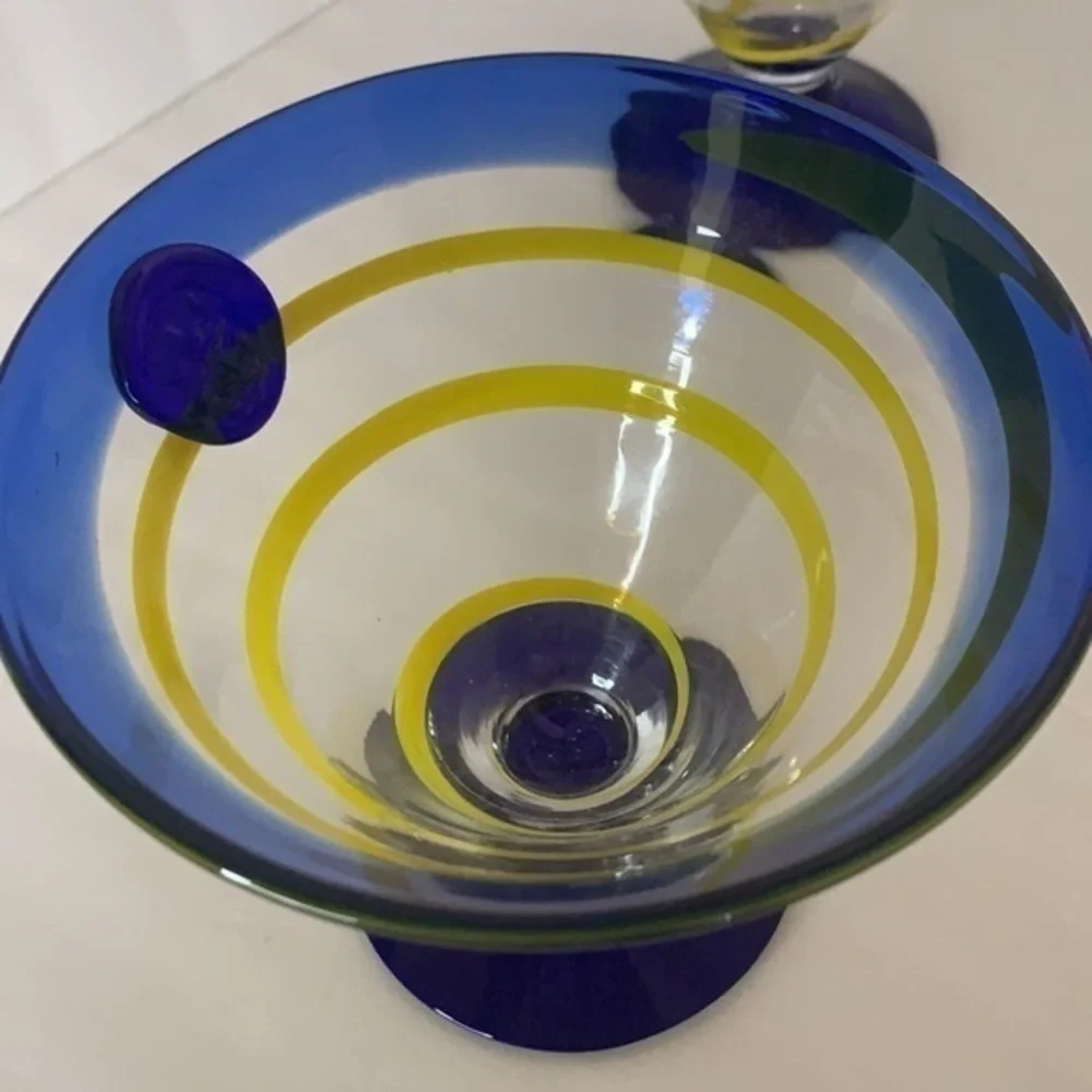 MARTINI GLASSES ART HAND BLOWN GLASSES